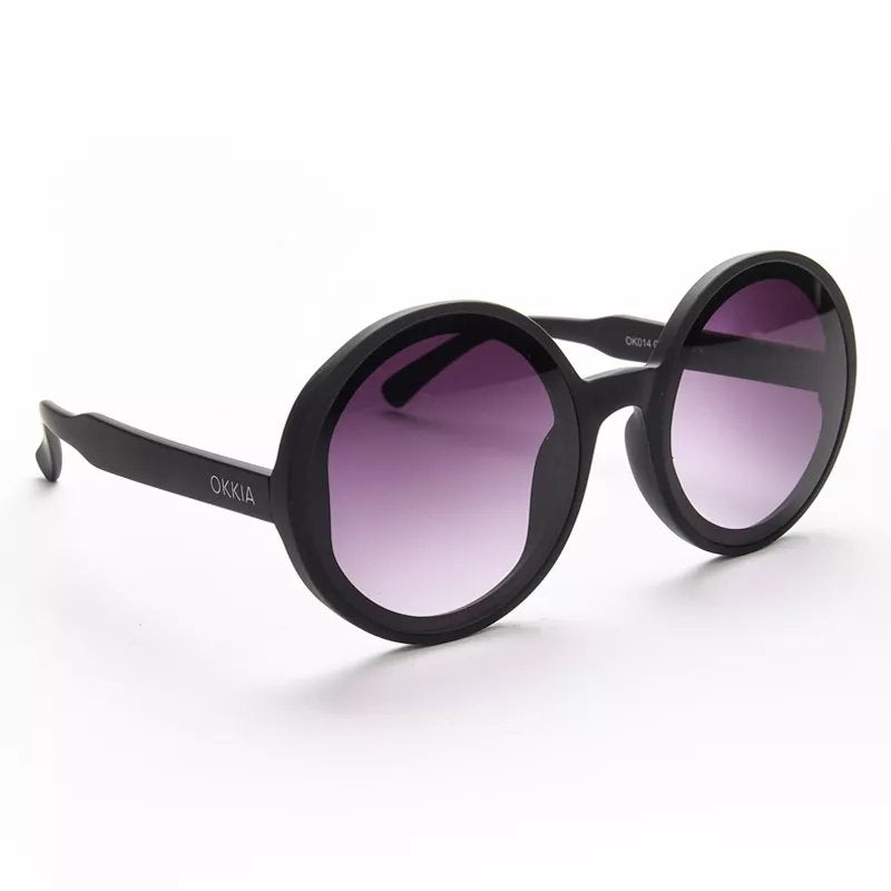 Okkia-Okkia Monica Unisex Büyük Yuvarlak Güneş Gözlüğü Siyah-Güneş Gözlüğü-3-fleurdirect.live