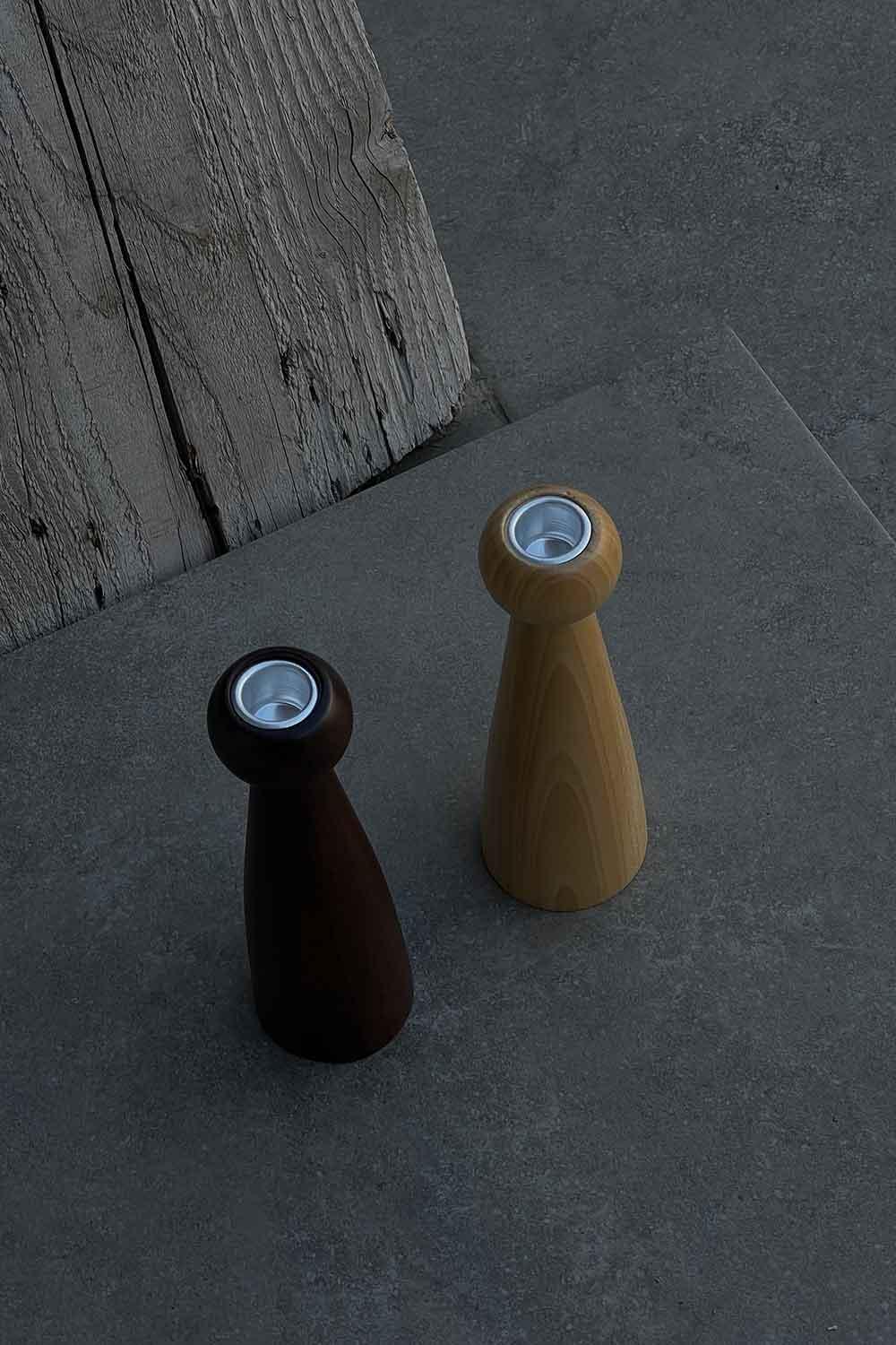 Raika Studio-Alaia Walnut Candle Holder-Mumluk & Şamdan-4-fleurdirect.live