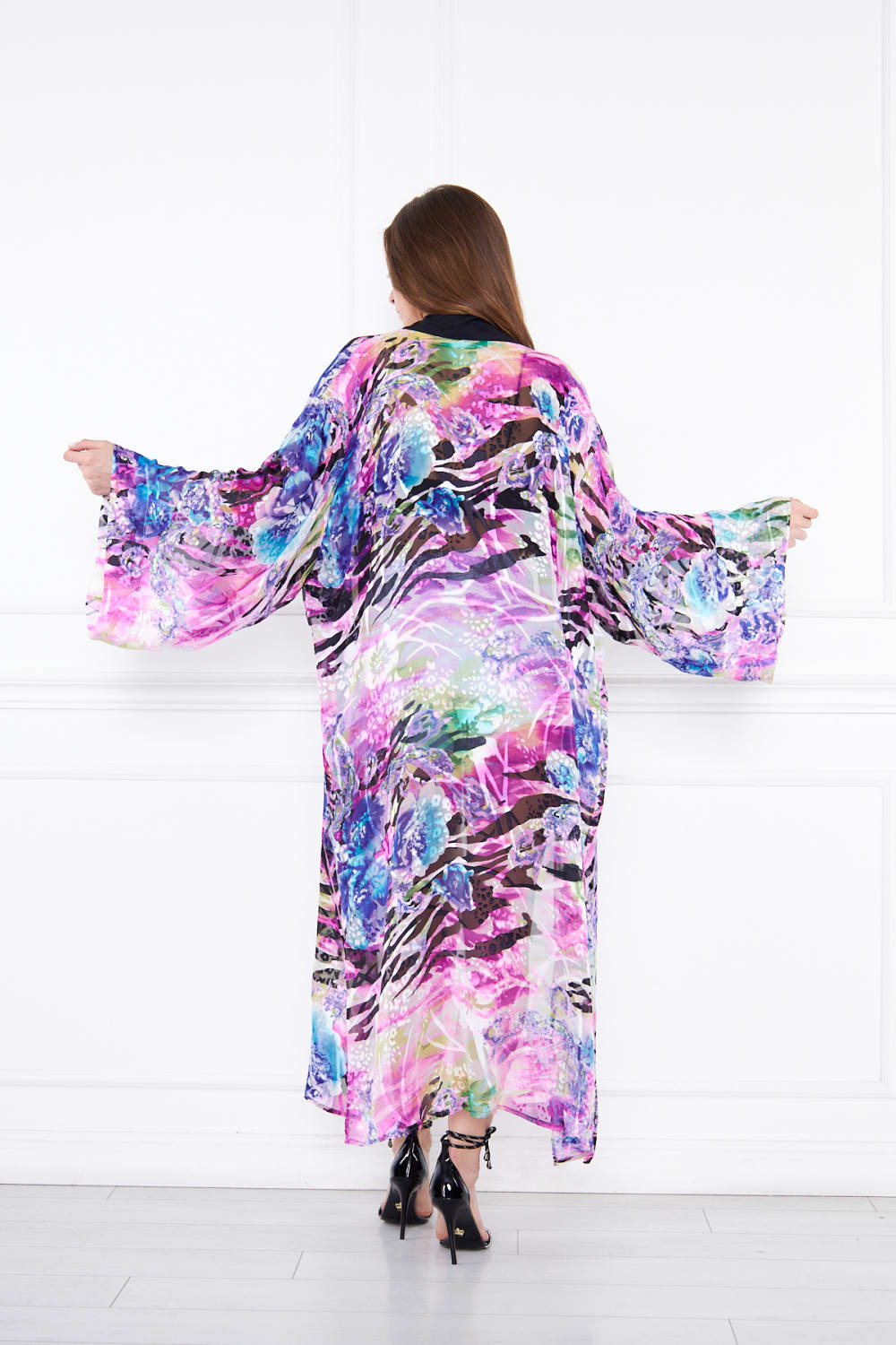 Silk Parade-Saf İpek Lila Desenli Yakma Şifon Kimono-Kimono-3-fleurdirect.live