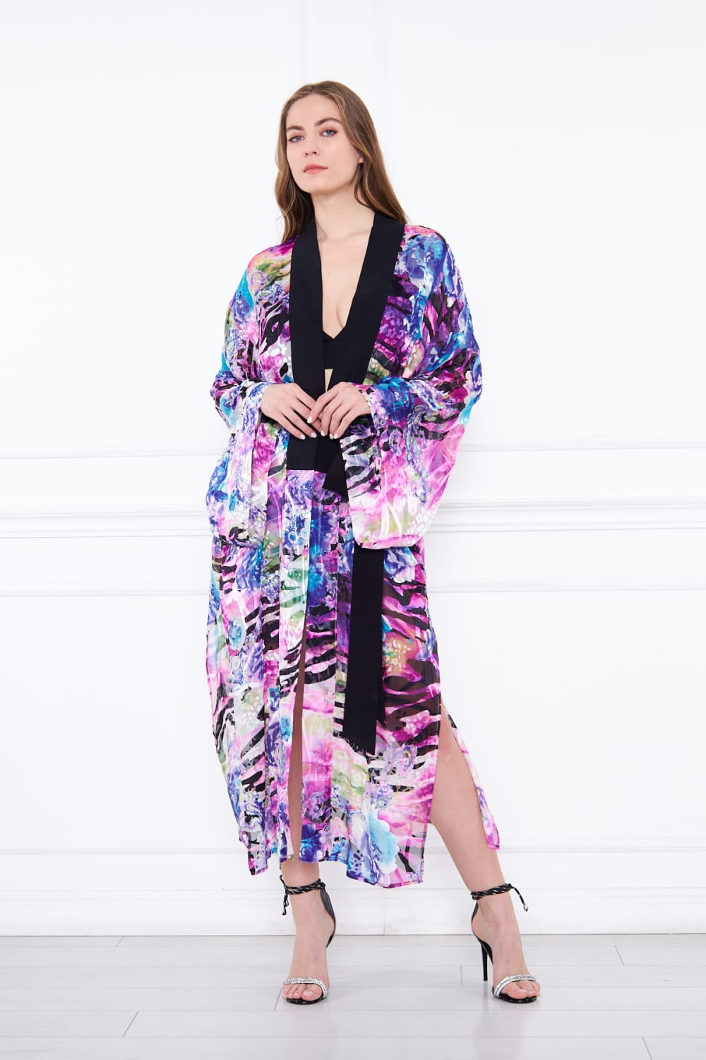 Silk Parade-Saf İpek Lila Desenli Yakma Şifon Kimono-Kimono-5-fleurdirect.live