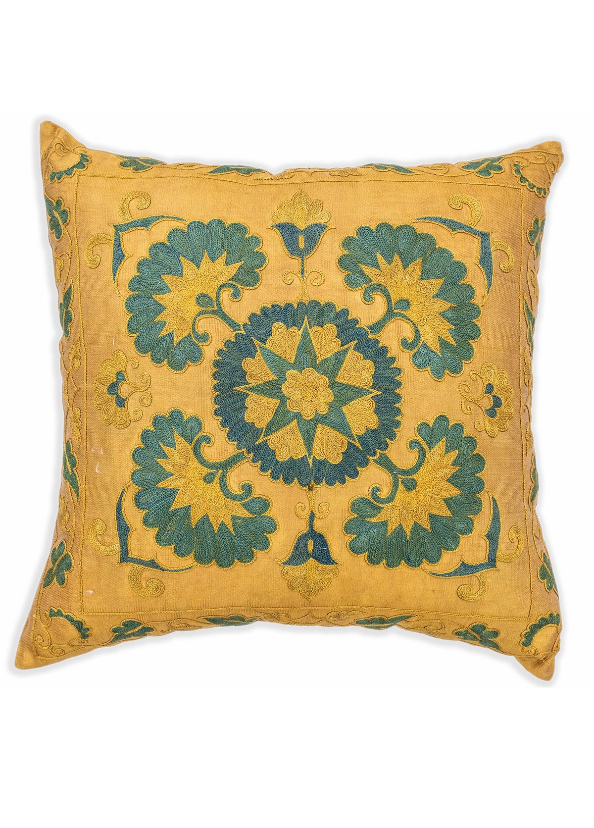 Soho Antiq-Firas çiçek İşlemeli Suzani Yastık 50x50 Cm-Yastık-1-fleurdirect.live