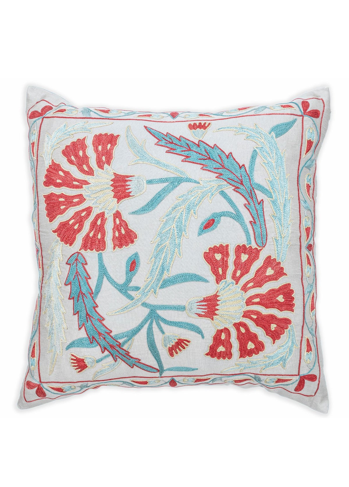 Soho Antiq-Haver Dekoratif İpek Suzani Kırlent 50x50 Cm-Yastık-1-fleurdirect.live