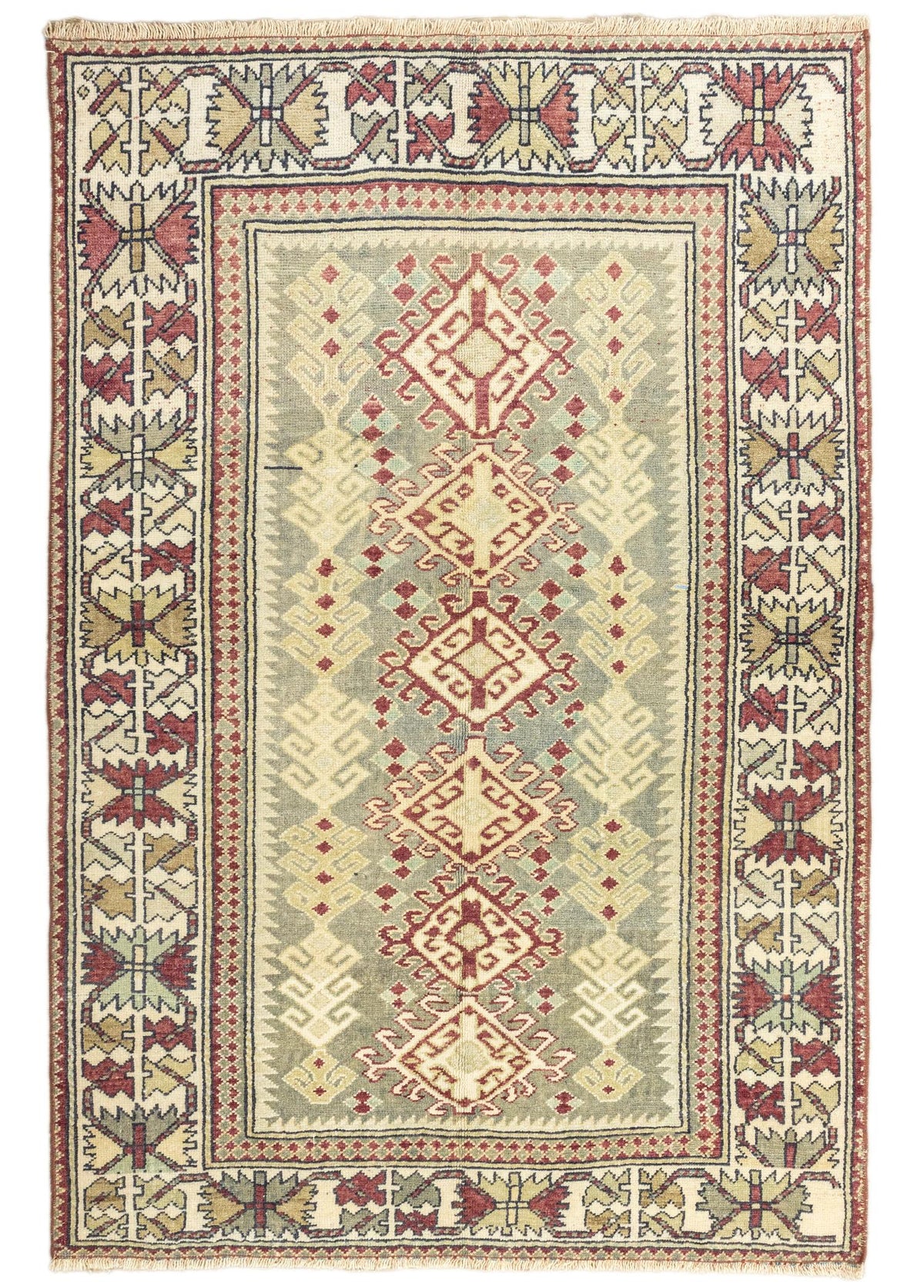 Soho Antiq-Vidar İlkel Desenli El Dokuma Yün Halı 117x178 Cm-Halı-1-fleurdirect.live