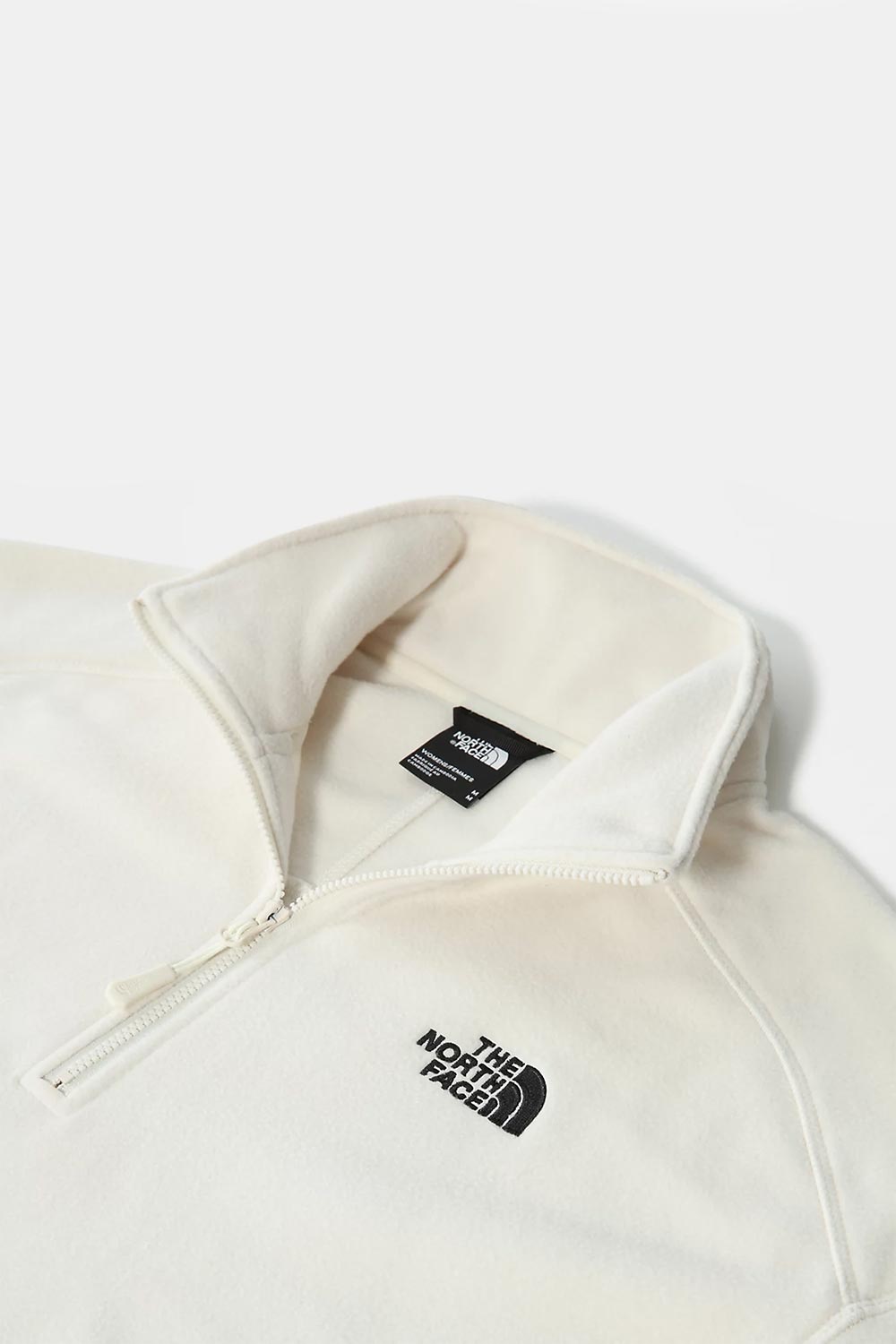 The North Face-Women 100 Glacier Cropped 1/4 Zip White-Sweatshirts & Hoodies-5-fleurdirect.live