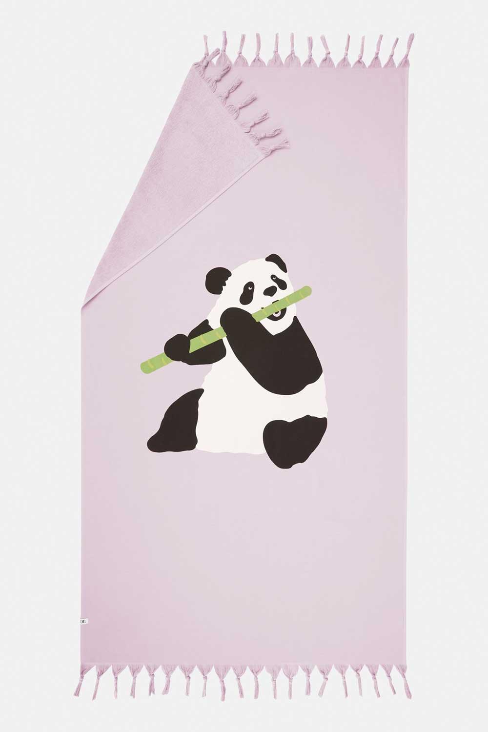 WWF Market-Giant Panda Havlu Peştamal - Lila-Plaj Havlusu-2-fleurdirect.live