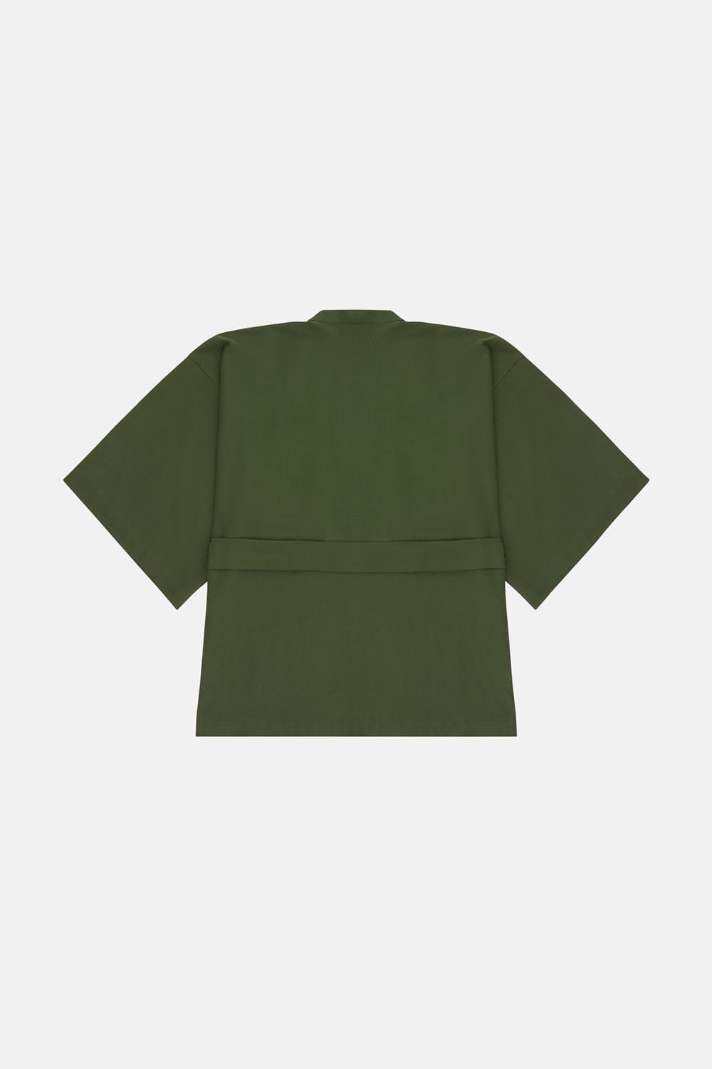 WWF Market-Kızıl Tilki Kısa Kollu TENCEL™ Kimono - Haki-Kimono-2-fleurdirect.live