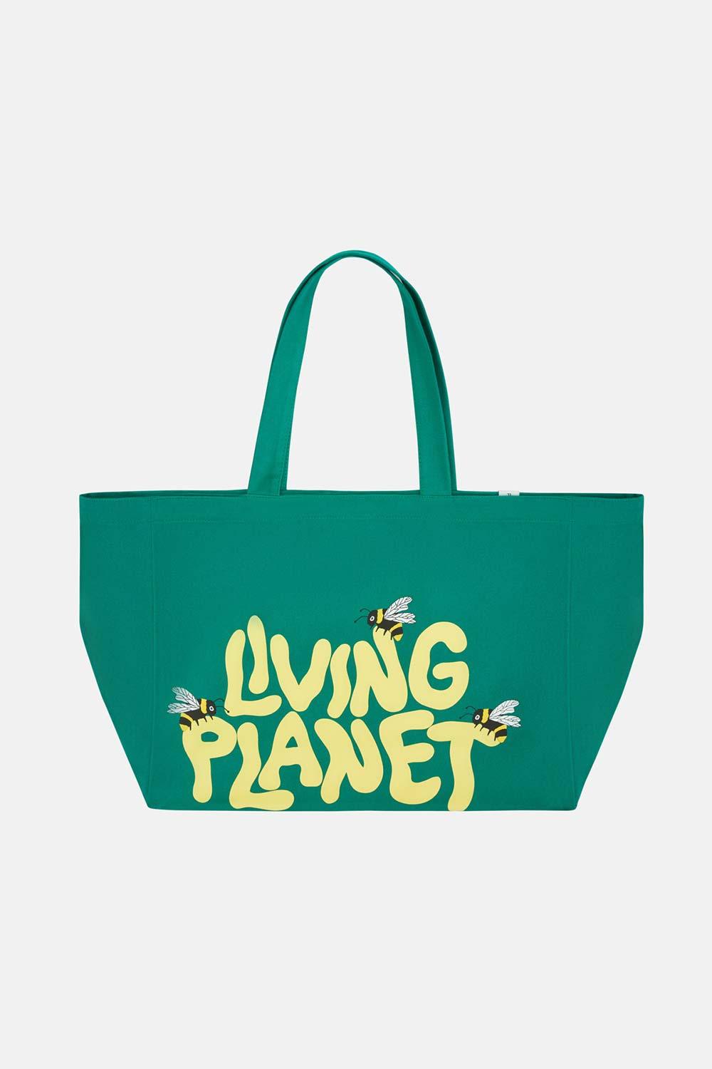 WWF Market-Living Planet Büyük Çanta - Yeşil-Bez Çanta-1-fleurdirect.live