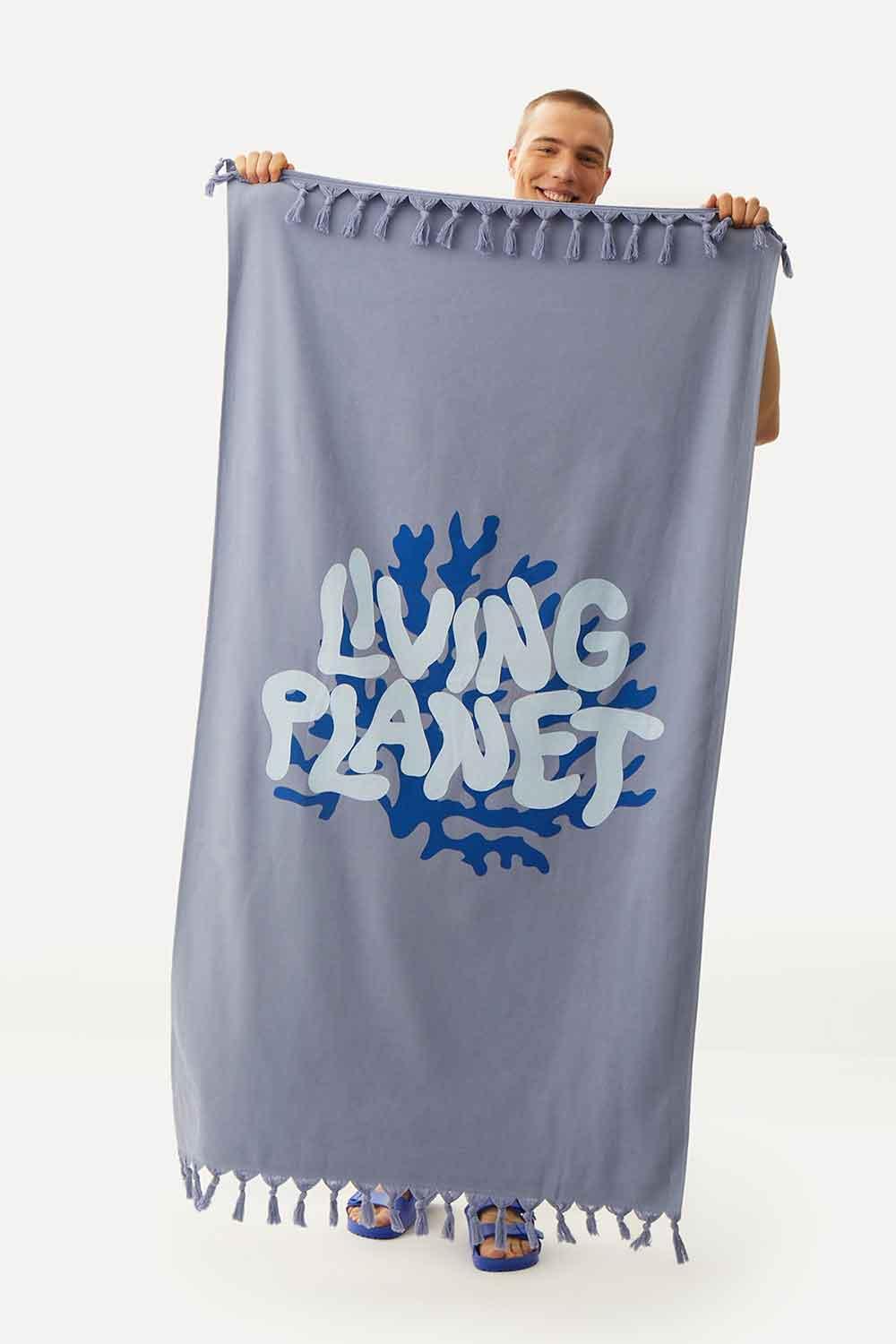 WWF Market-Living Planet Havlu Peştamal - Mavi-Plaj Havlusu-4-fleurdirect.live