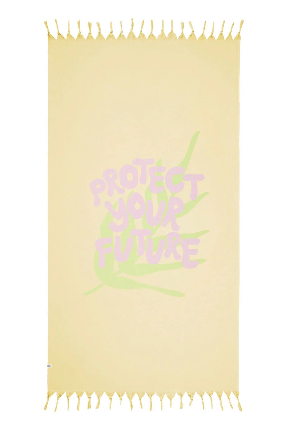 WWF Market-Protect Your Future Havlu Peştamal - Sarı-Plaj Havlusu-1-fleurdirect.live