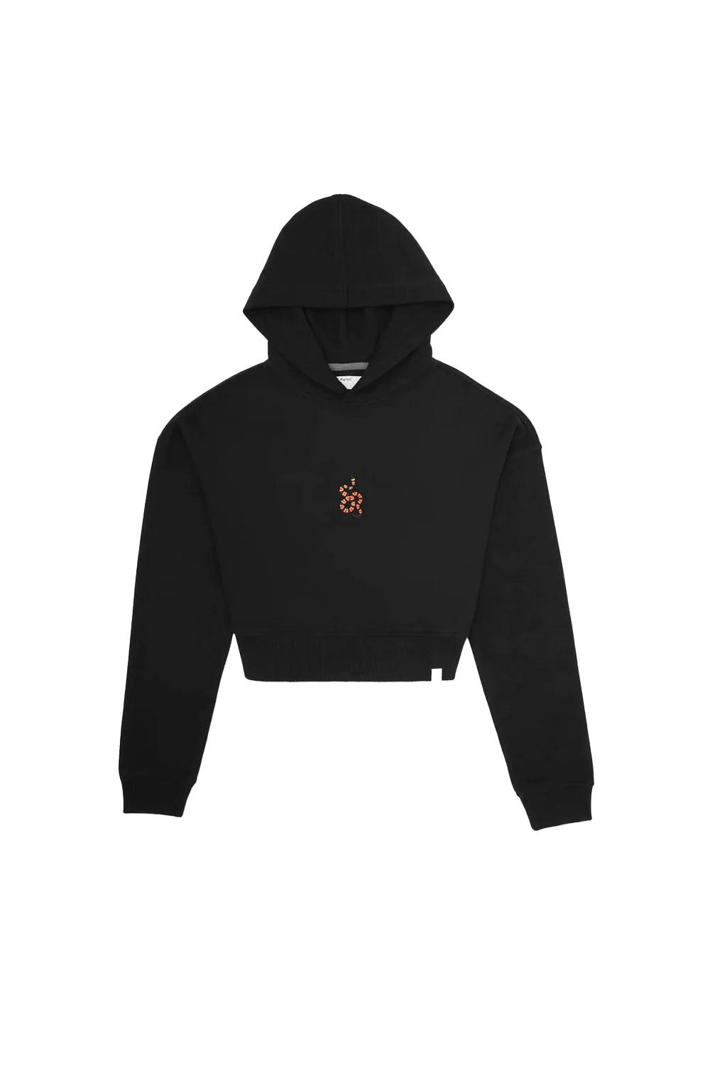 WWF Market-Yılan Crop Hoodie - Siyah-Sweatshirts & Hoodies-1-fleurdirect.live