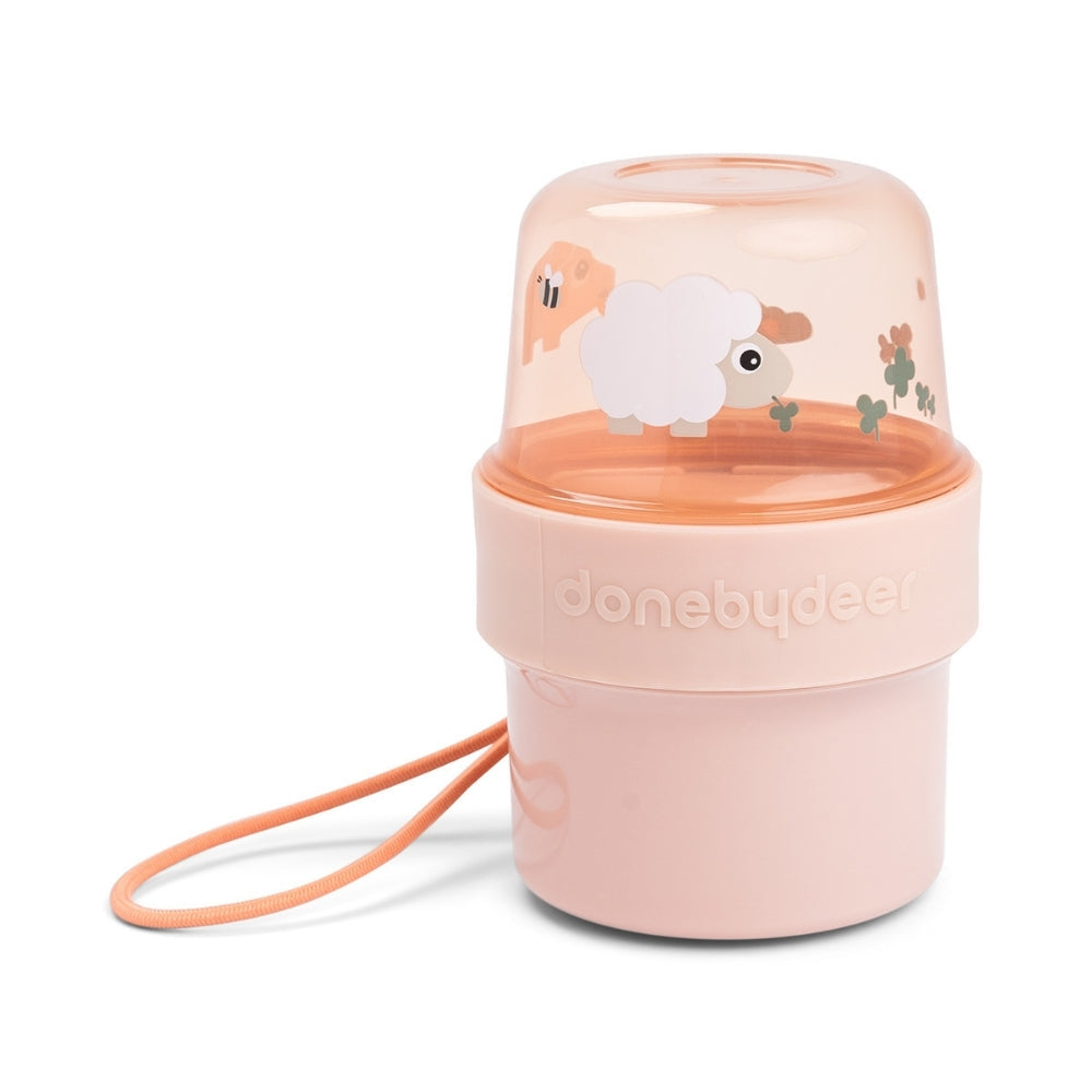 Done By Deer - Tiny Farm - Taşınabilir Çift Hazneli Atıştırmalık Kapsülü - Pembe