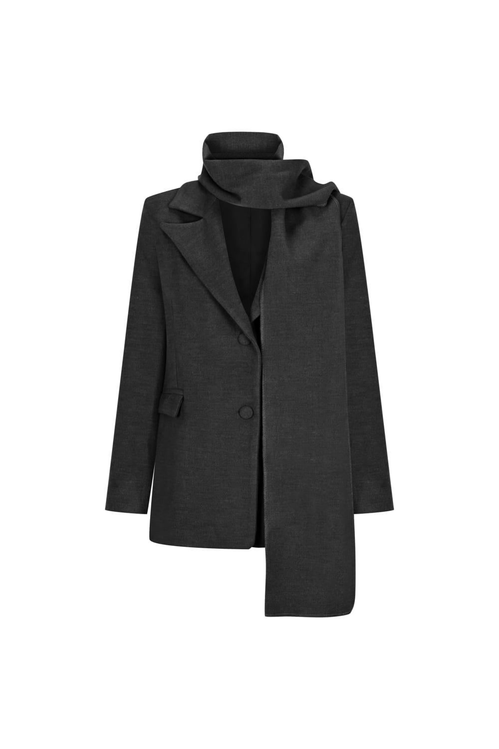 Füme Şal Detaylı Kaşe Blazer Ceket - 3
