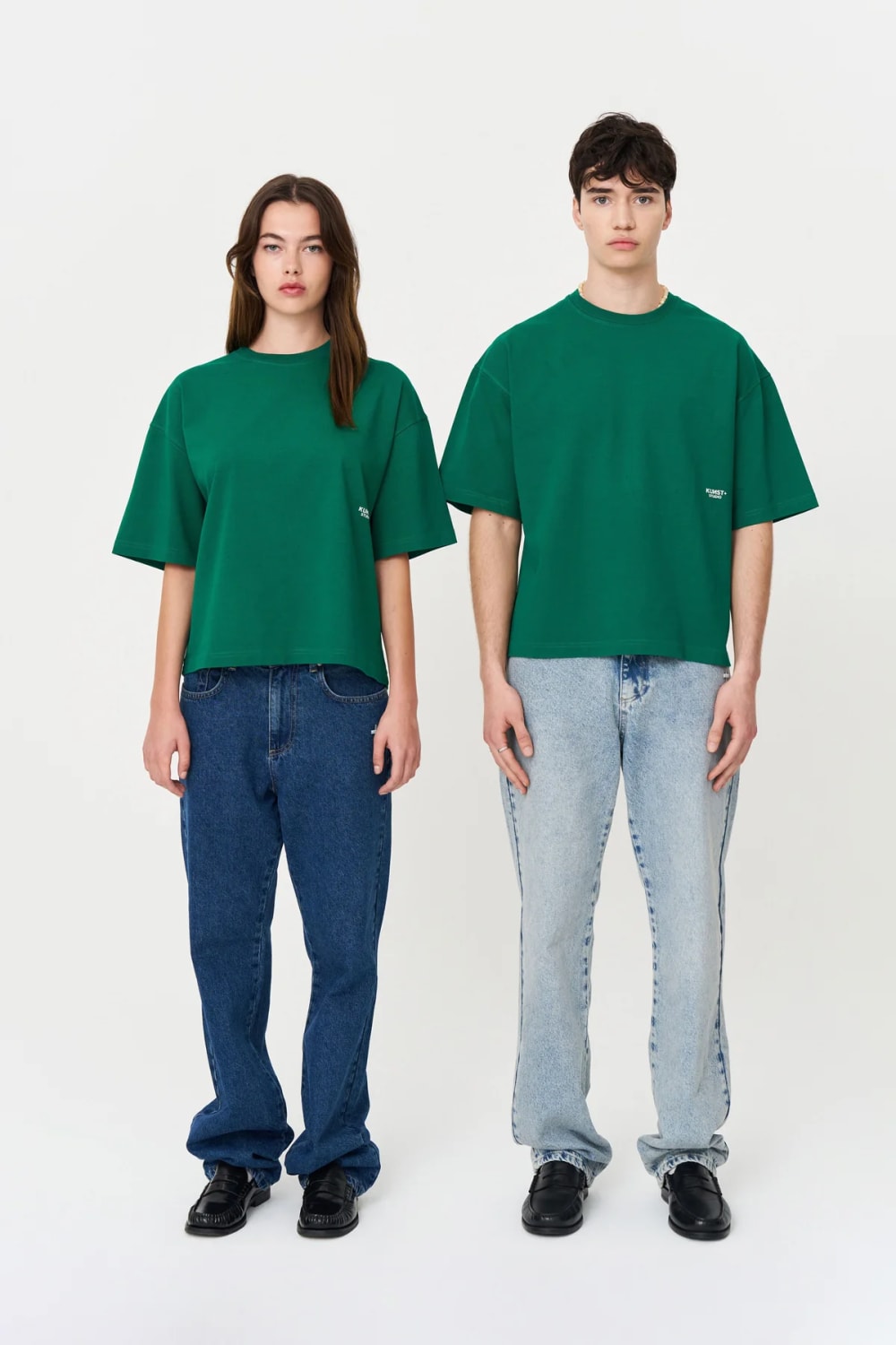 Kısa Kollu Baskılı Box Fit Yeşil T-Shirt - 1