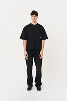 Kısa Kollu Baskılı Box Fit Siyah T-Shirt - 5