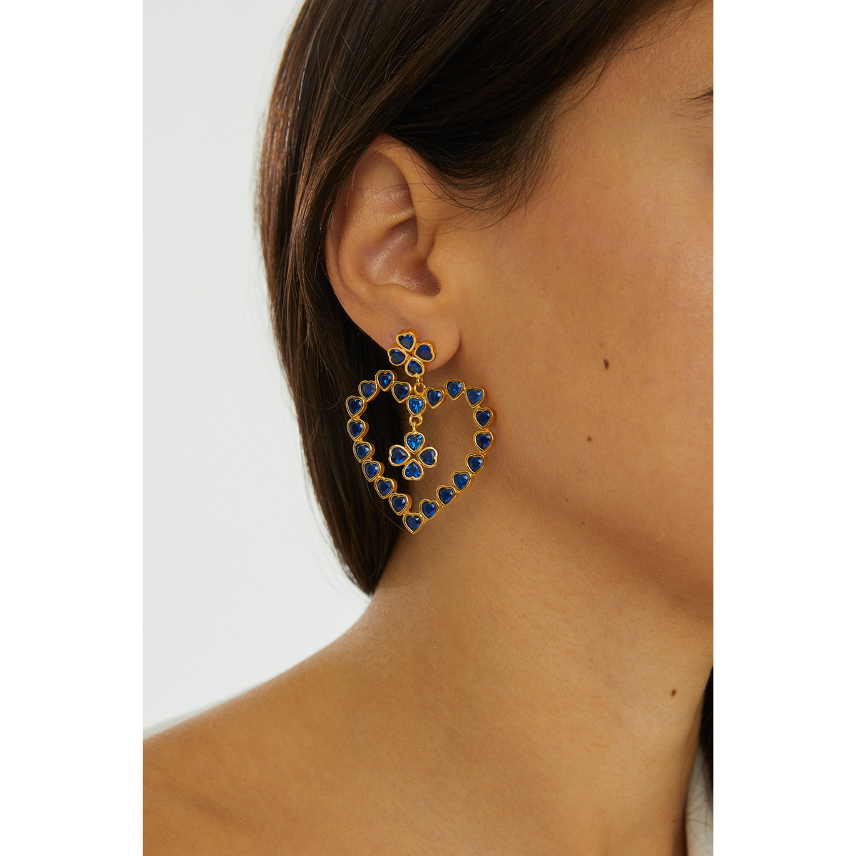 Mighty Heart Earrings Dark Blue - 2