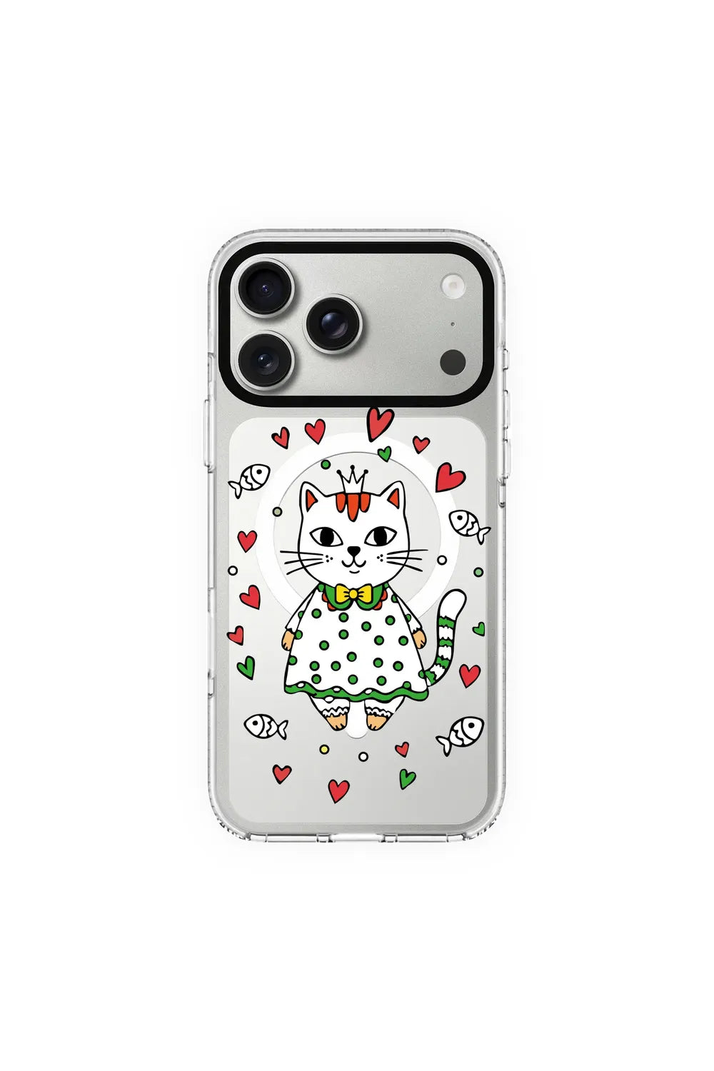 Princess Cat-Clear Kılıf Magsafe Özellikli - Iphone 17 Pro - 0