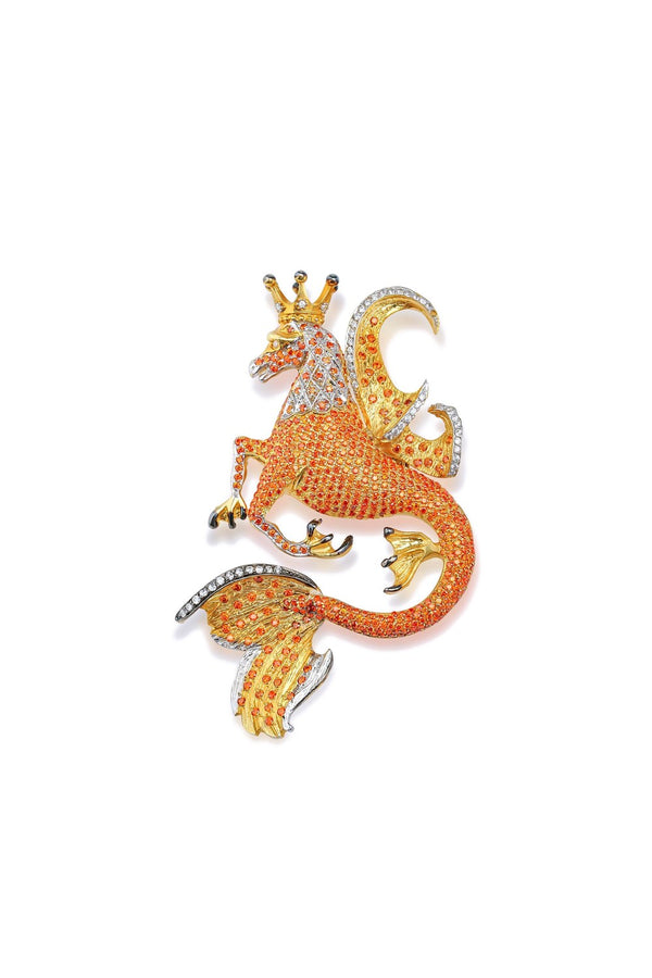 Secret of the Universe Turuncu Kristal Asil Dragon Kolye