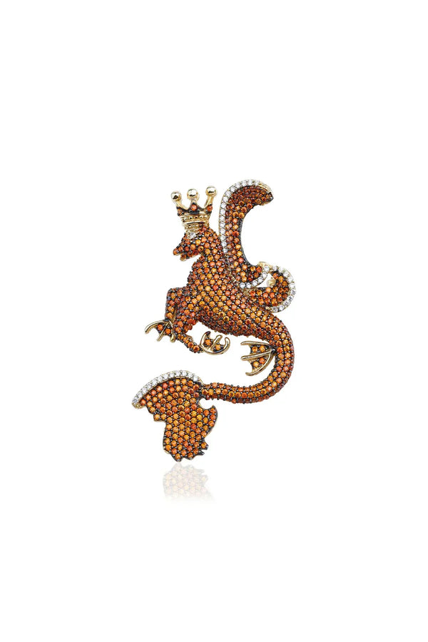 Secret of Stamboul Garnet Efsanevi Dragon Earcuff