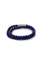 Lapis Lazuli Taşlı Çift Sıra Bileklik, Gümüş - 1