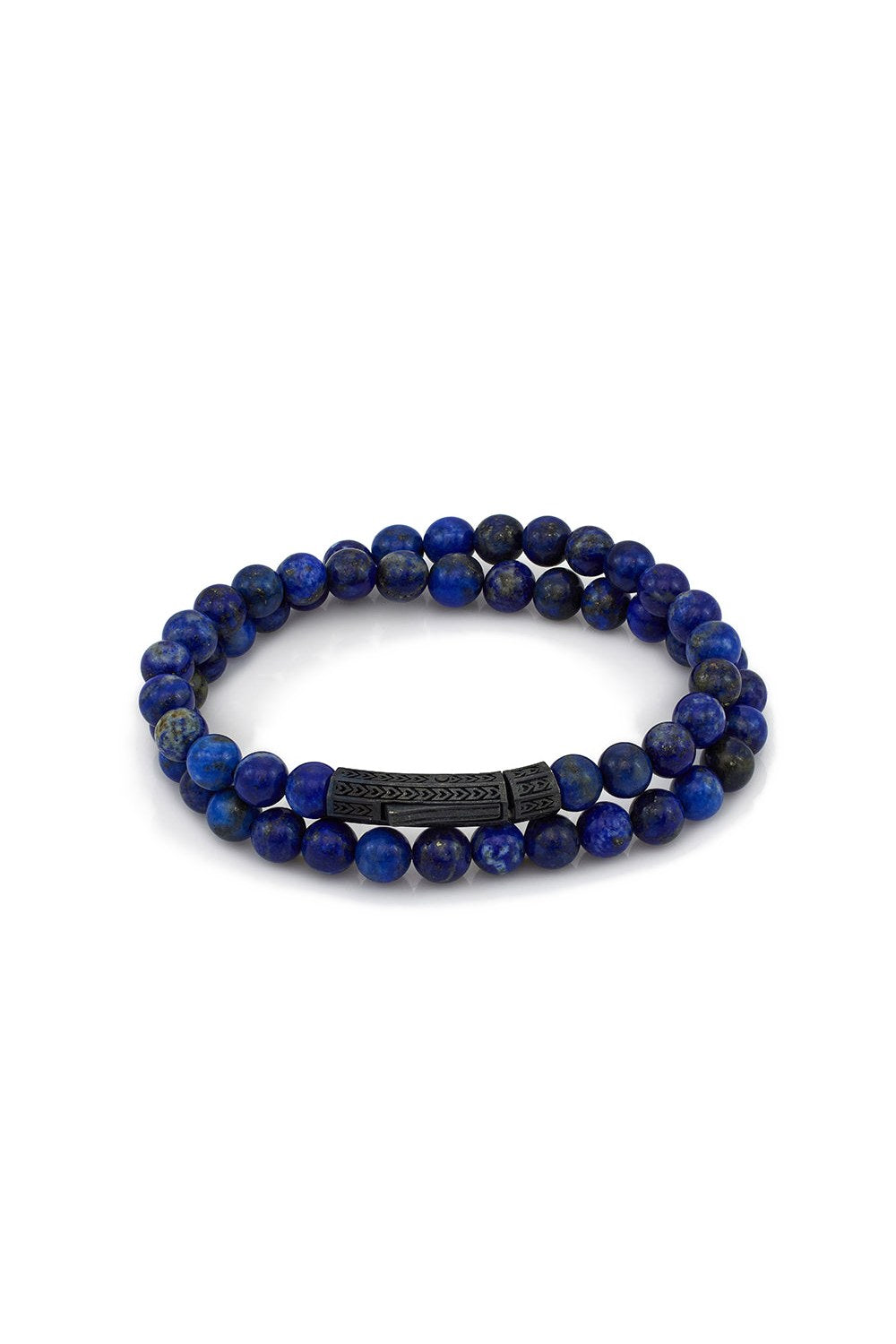 Lapis Lazuli Taşlı Çift Sıra Bileklik, Oksitli - 0