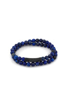 Lapis Lazuli Taşlı Çift Sıra Bileklik, Oksitli - 0