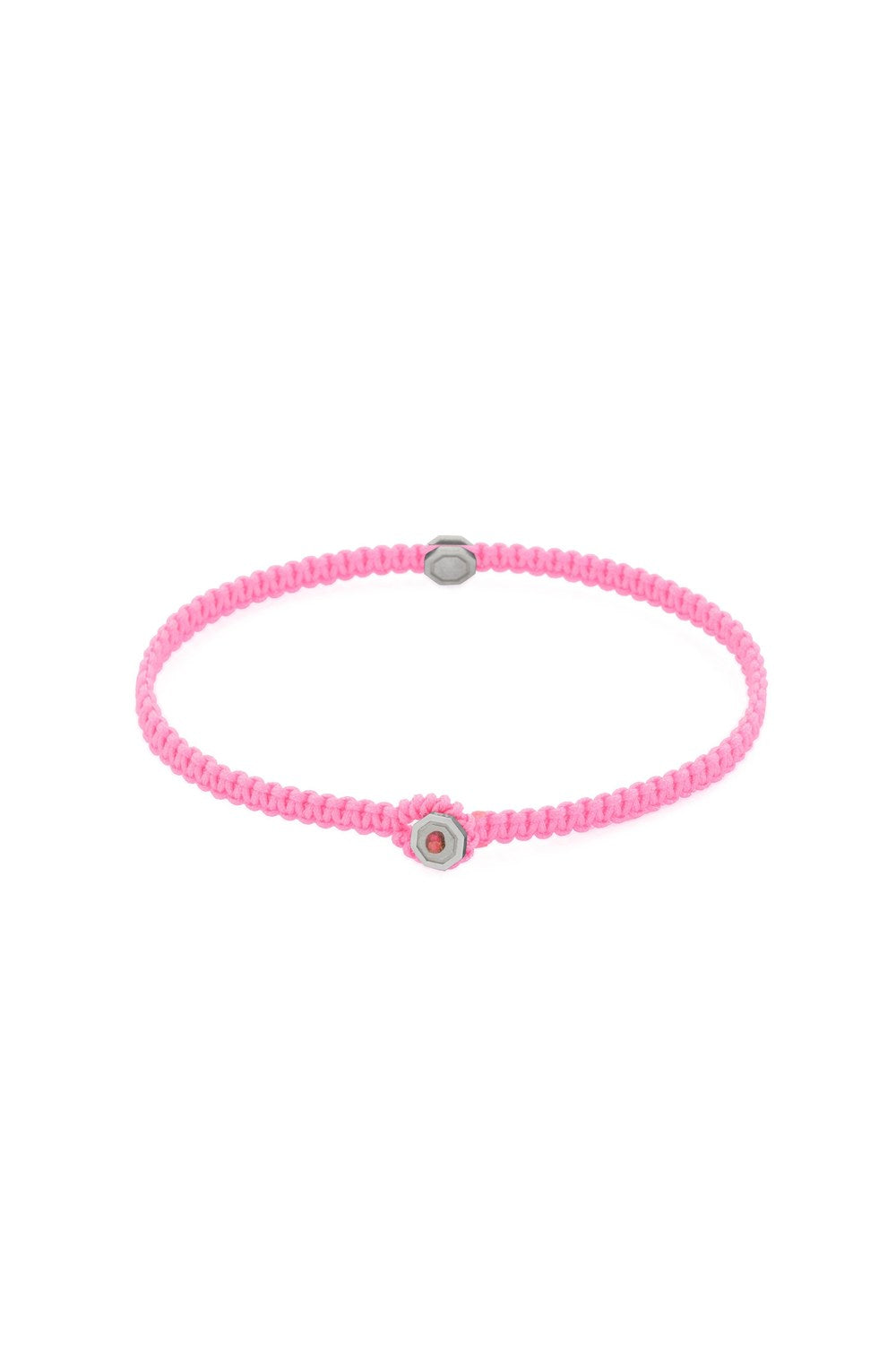 Sekizgen Detaylı Makrome Bileklik, Pembe - Gümüş - 1