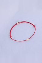 Harf Detaylı Ayarlanabilir Bileklik, Kırmızı - Gold - 2