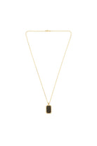 Zirkon Taşlı Sekizgen Kolye, Siyah - Gold - 2