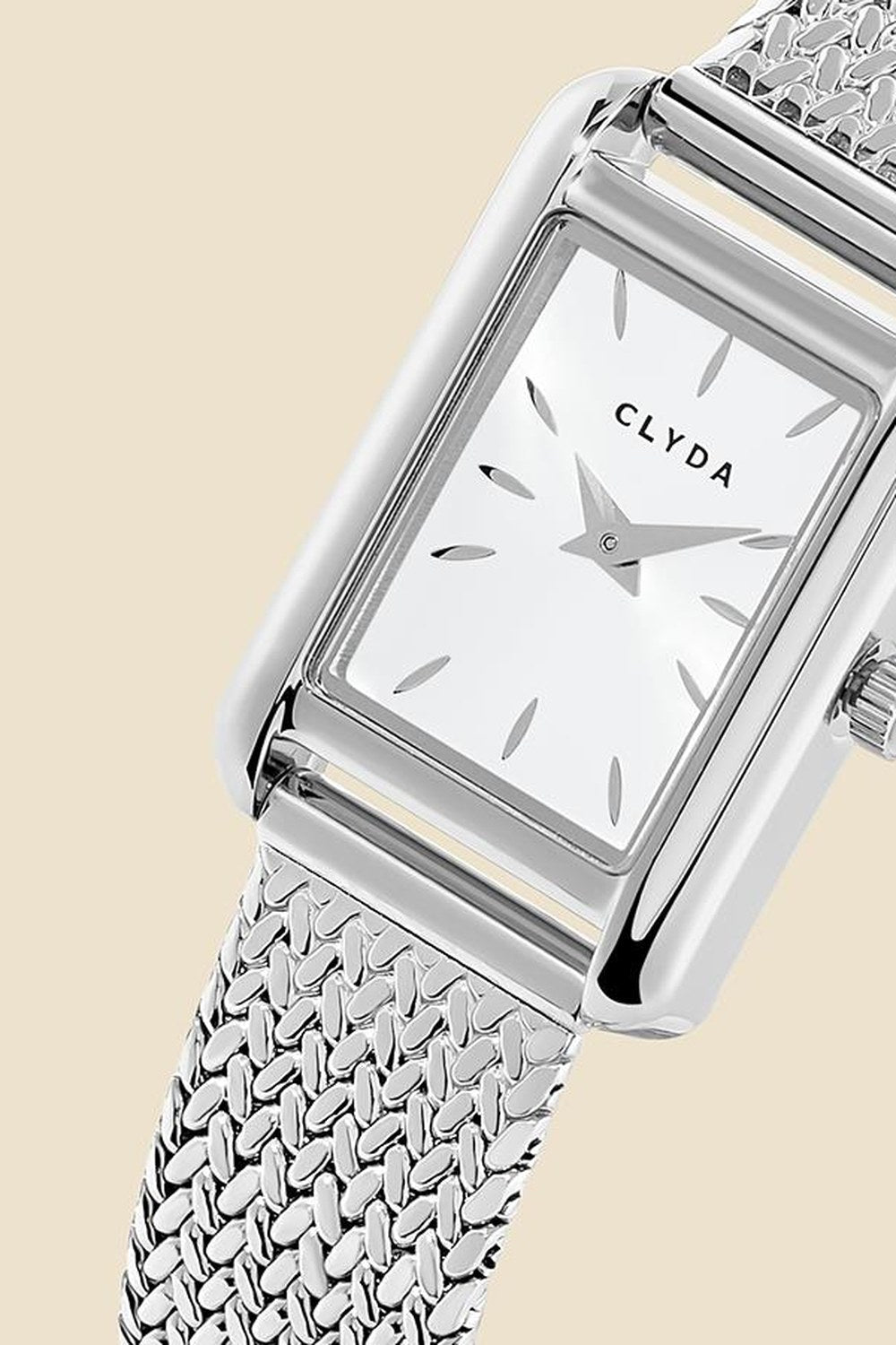 Dikdörtgen Kasa Beyaz Kadran Gümüş Çelik Kordon Kadın Kol Saati - 1