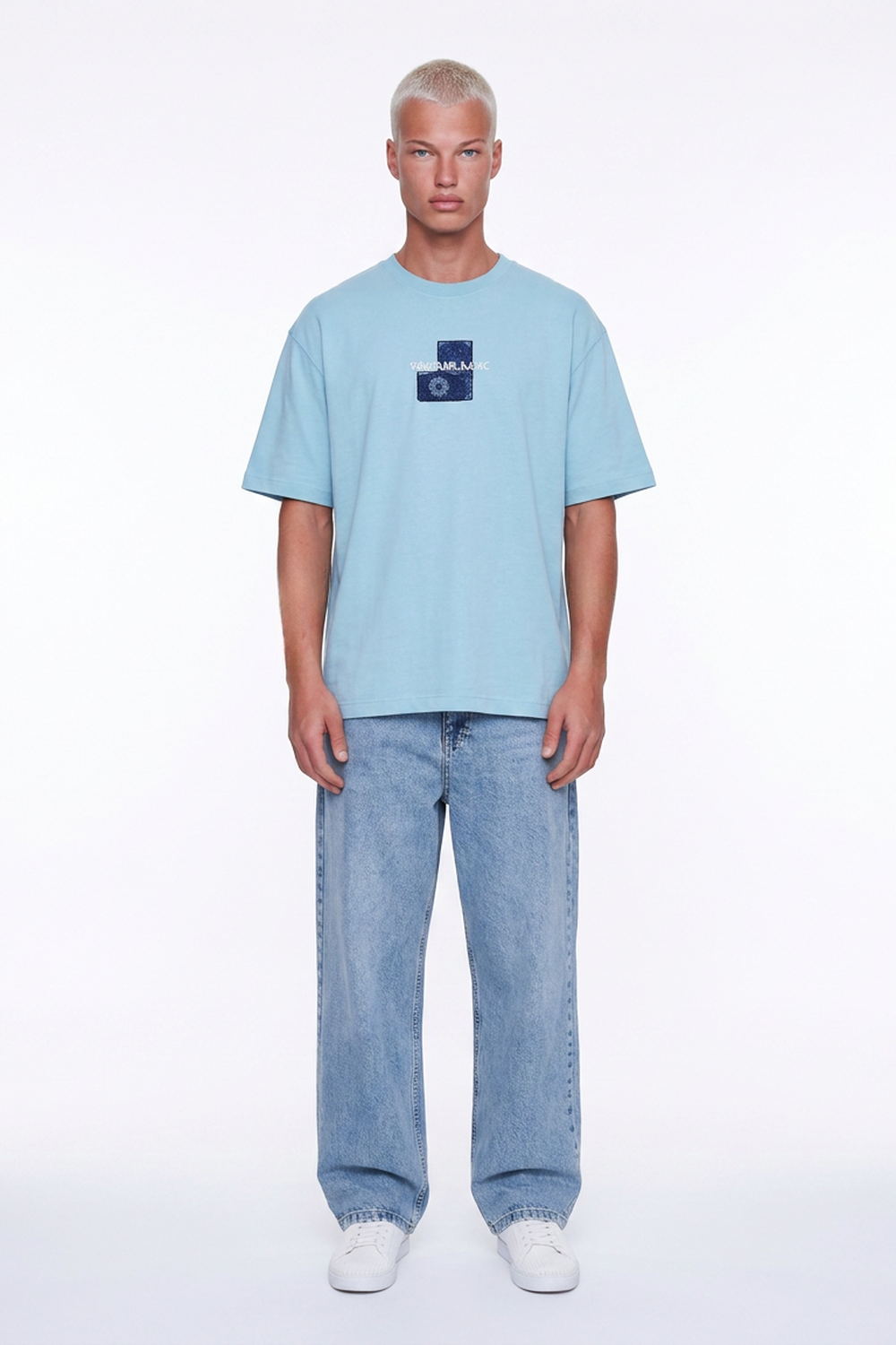 Erkek Ffb Patch Oversize T-Shirt Bebe Mavi - 1