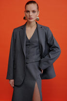 Boxy Blazer Gri - 0