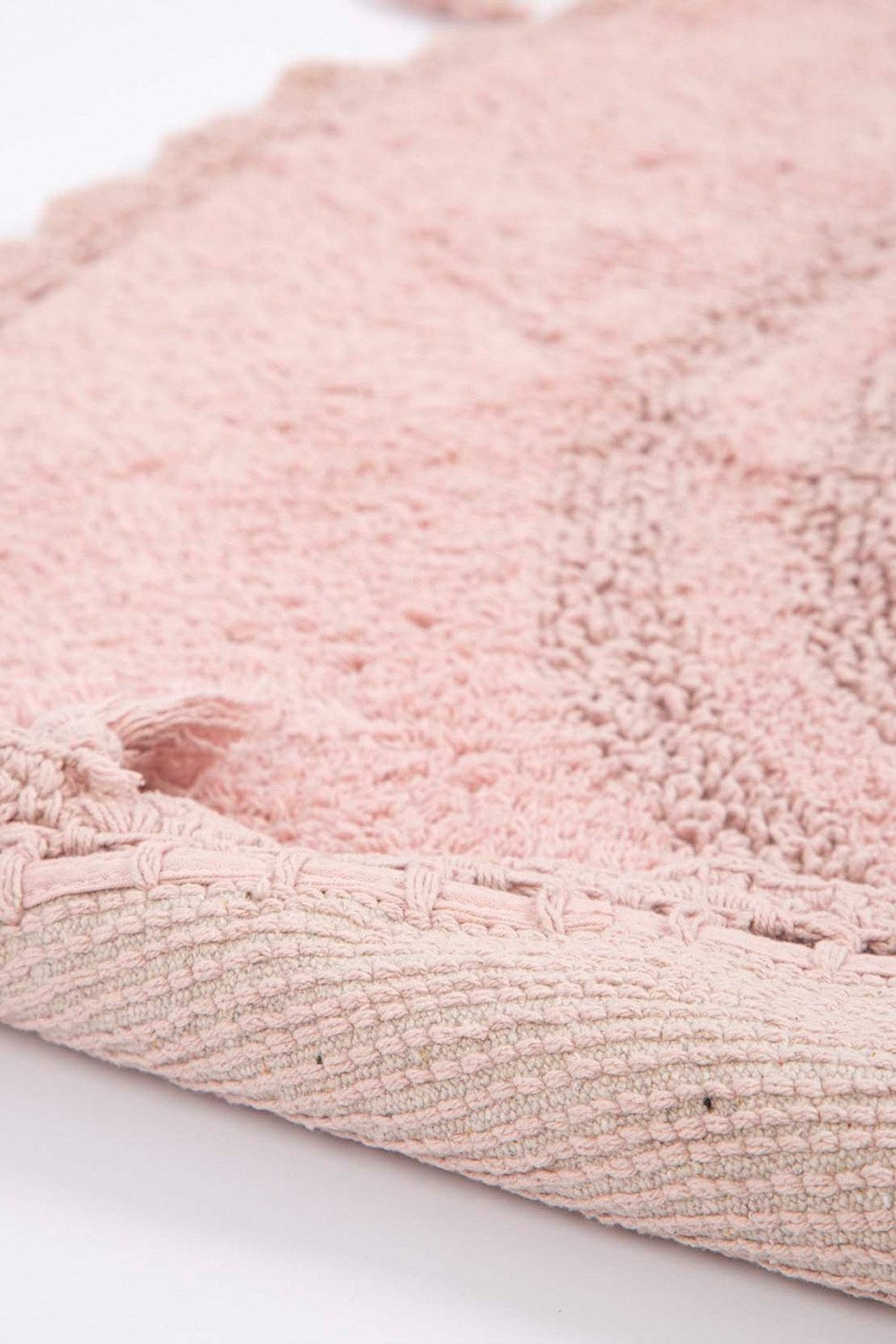 Olivid Yuvarlak Banyo Paspası %100 Pamuk 100x100 Pembe - 5