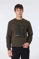 Bisiklet Yaka Dalga Baskılı Erkek Sweatshirt - 1