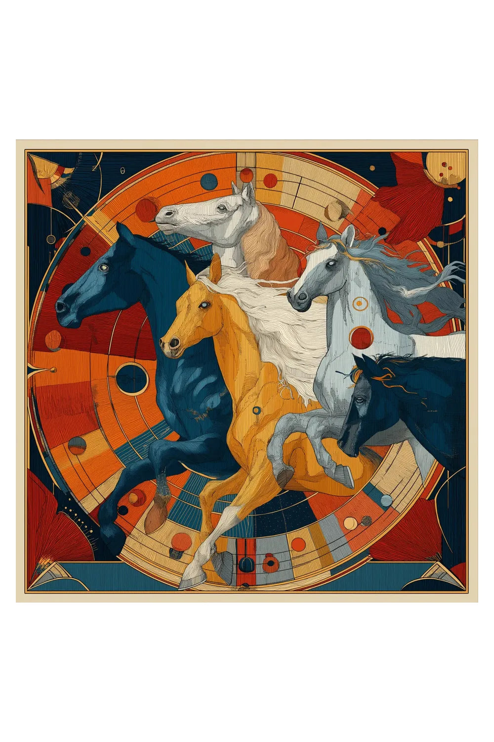 Rythme Du Cheval İpek Fular - 0