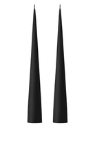 Velvet Matt Black Kokusuz 2'li Kalın Konik Mum 37 Cm - 0