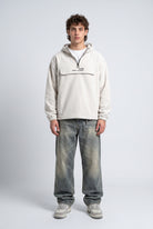 Yarım Fermuarlı Kapüşonlu Polar Sweatshirt