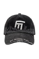 Unisex 3d Fm Icon Nakışlı Yıpratmalı Denim Cap - Siyah - 3
