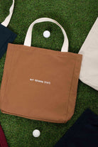 Unisex Fakemood Nakışlı Tote Bag - Camel - 1