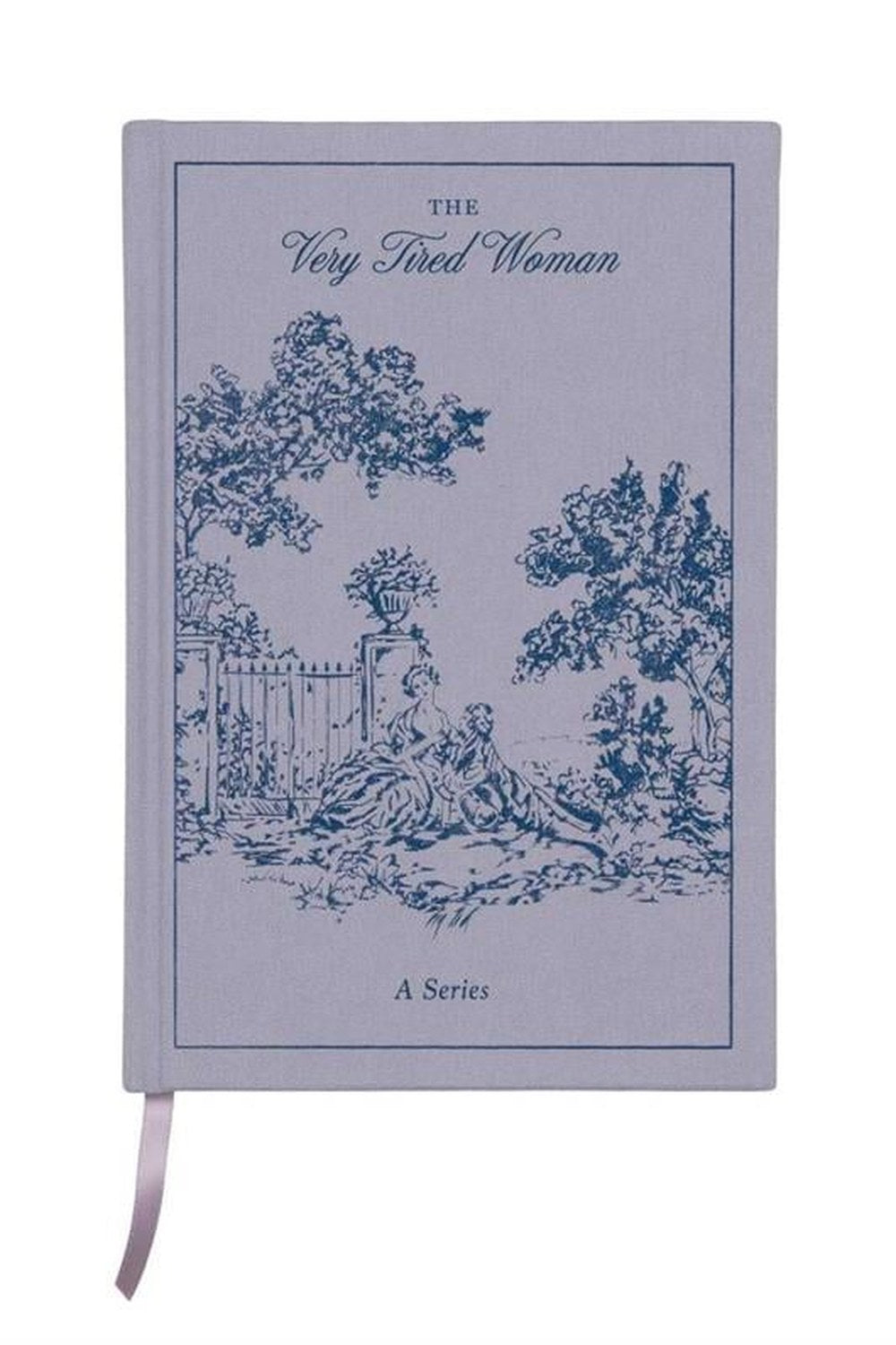 The Very Tired Woman Retro Kumaş Kaplı Sert Kapaklı Çizgili Defter, Lila - 0