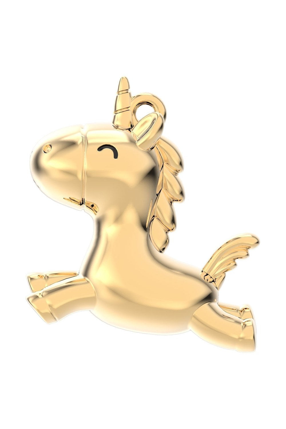 18 Ayar Altın Kaplama Uçan Unicorn Kolye - 3