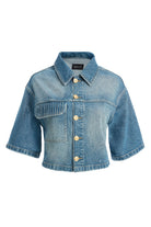 2be4A-Kadın Nervür Detaylı Geniş Kollu Denim Ceket-1-fleurdirect.live