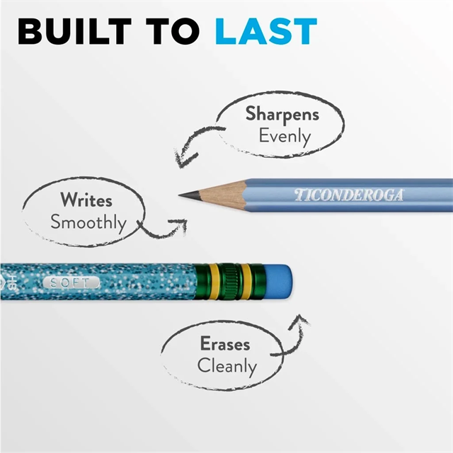 Dixon Ticonderoga The World'S Best Pencil Arctic Blue ( Soft ) 10'Lu Kurşun Kalem