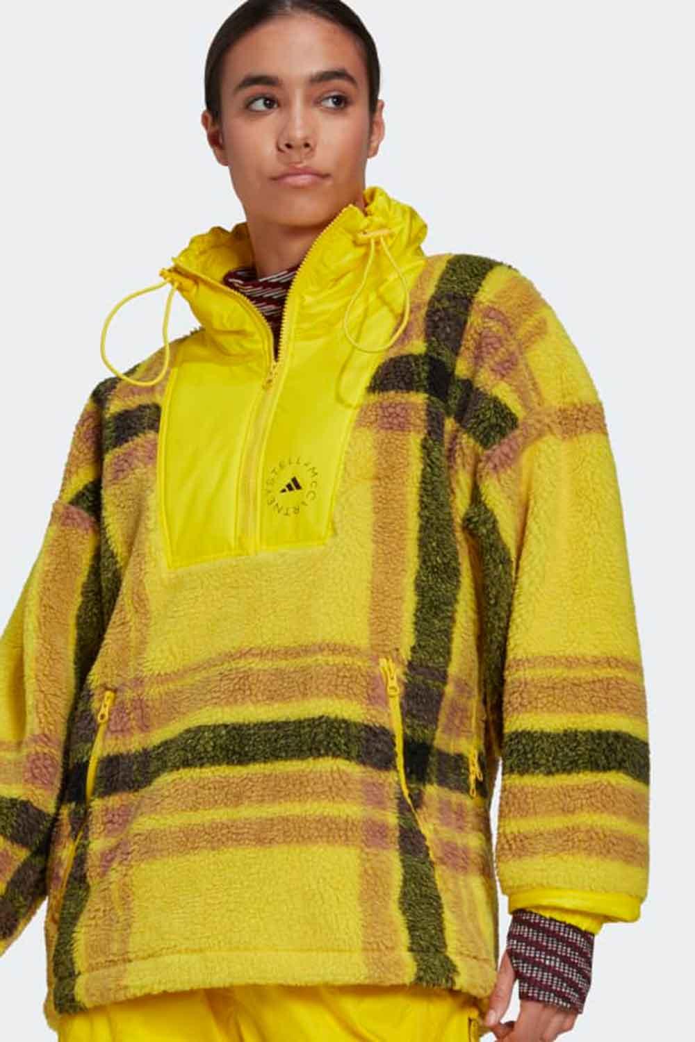 Adidas-Stella McCartney Fleece Jacquard Winter Jacket-Sweatshirts & Hoodies-4-fleurdirect.live
