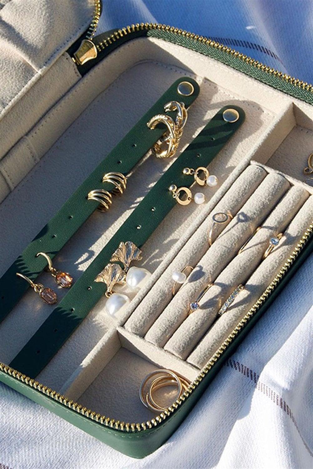 Aika Concept-Large Jewelry Bag Koyu Yeşil-Takı Çantası-4-fleurdirect.live
