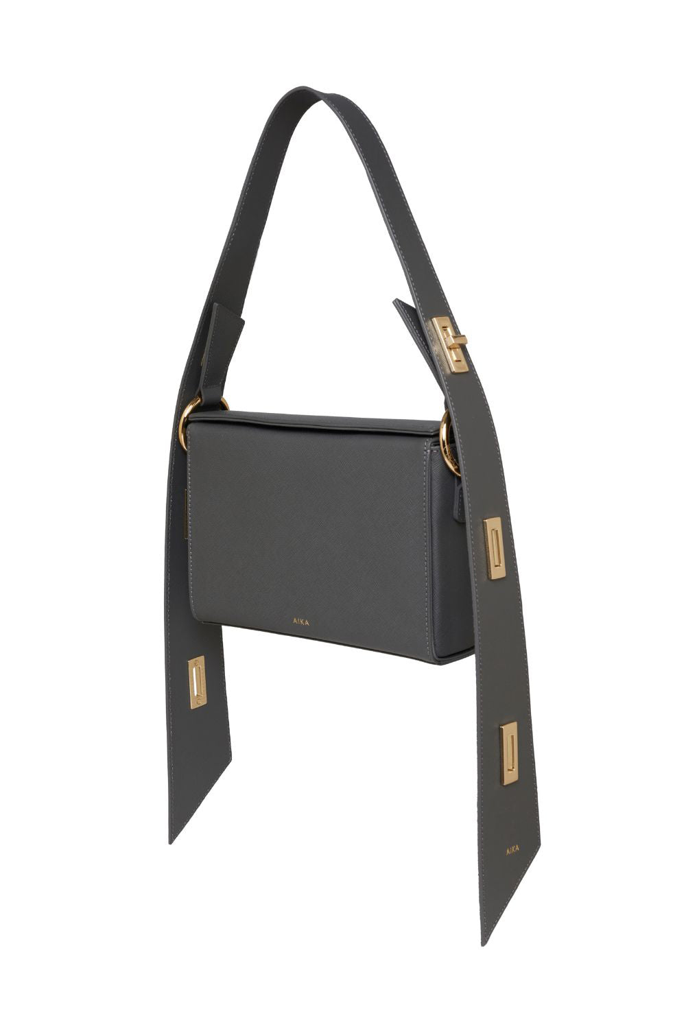 Aika Concept-Leather Istanbul Bag Grey-Omuz Çantası-1-fleurdirect.live
