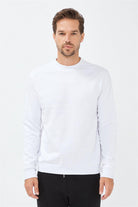 Allmur-Sycamore White Bisiklet Yaka Sweatshirt-Sweatshirts & Hoodies-1-fleurdirect.live