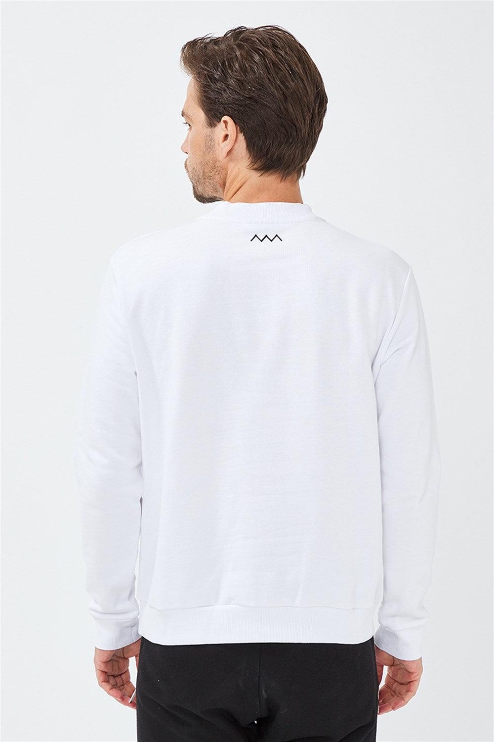 Allmur-Sycamore White Bisiklet Yaka Sweatshirt-Sweatshirts & Hoodies-2-fleurdirect.live