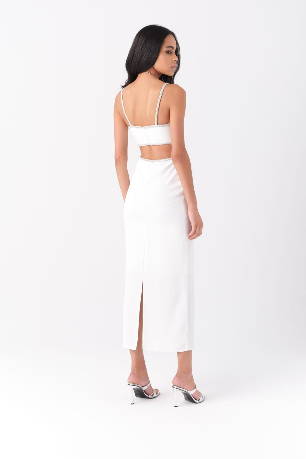 Alreves-Luna Midi Dress in White-Elbise-3-fleurdirect.live