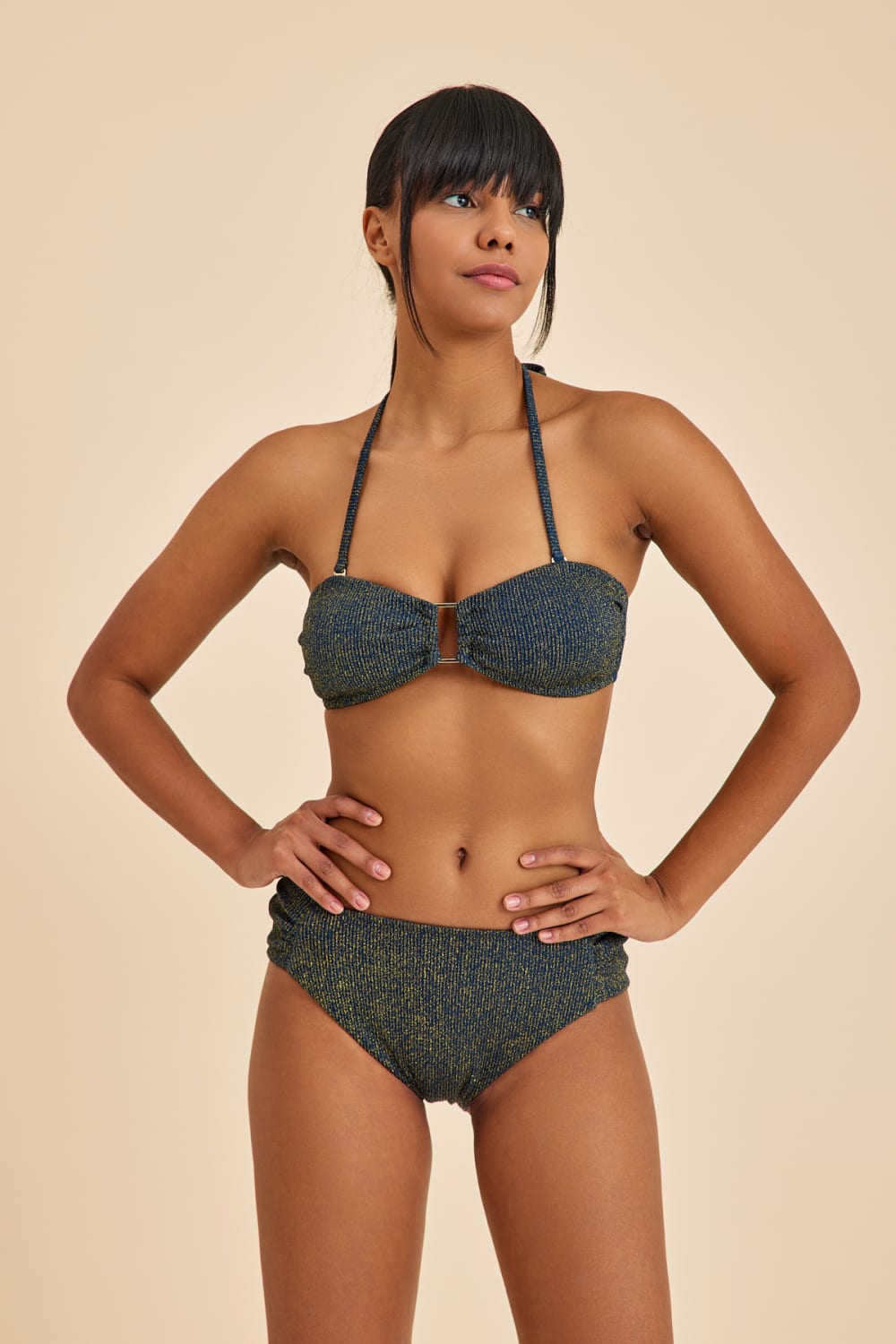 Amarelle-Maldives Lacivert Straplez Boyundan Bağlamalı Pedli Bikini Üst-Bikini & Mayo-3-fleurdirect.live