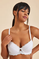 Amarelle-Paris Ekru Balenli Dantelli Dolgulu Push-up Sütyen-Sütyen-2-fleurdirect.live